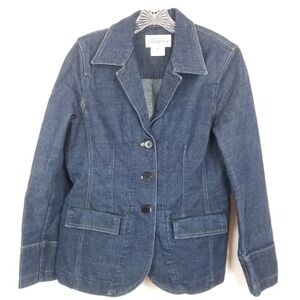 Jones New York Country Denim Blazer sz 8 Dark Wash